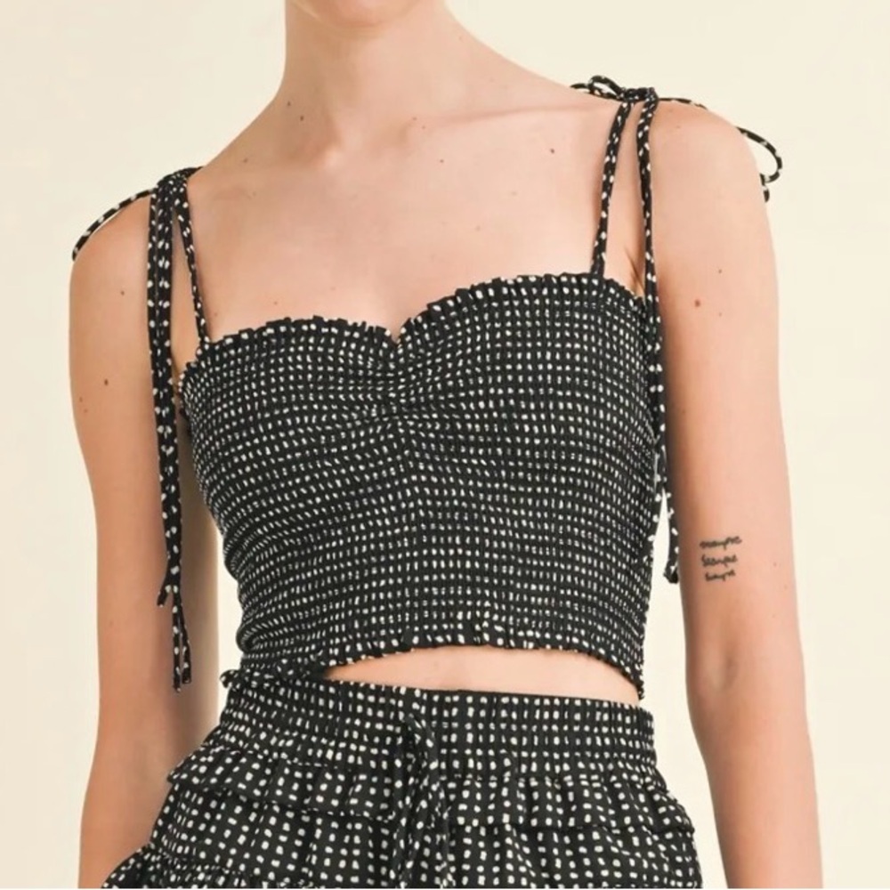 Reset by Jane smocked crop top size L